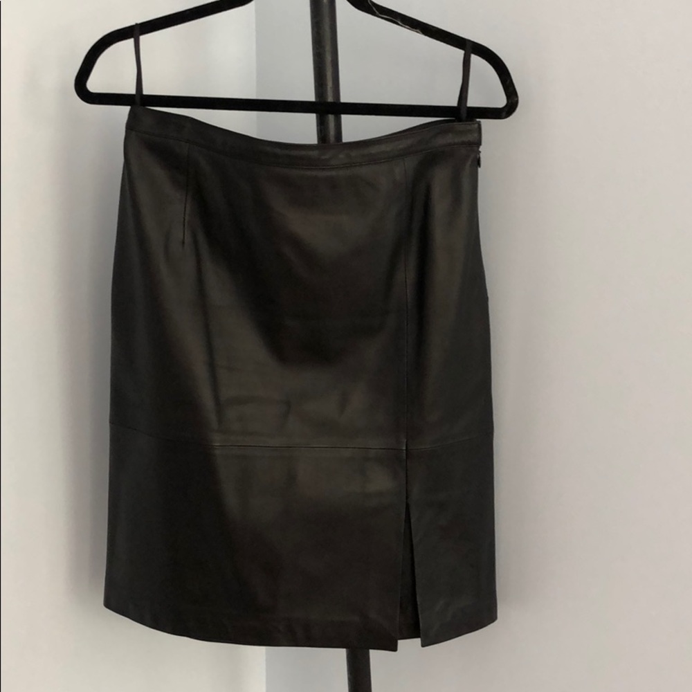Talbots petite 100% leather skirt